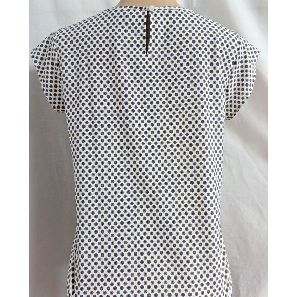 ANN TAYLOR MULTICOLOR IVORY FLORAL SHORT SLEEVE CAREER BLOUSE TOP SIZE: XL NWT - Picture 4 of 5